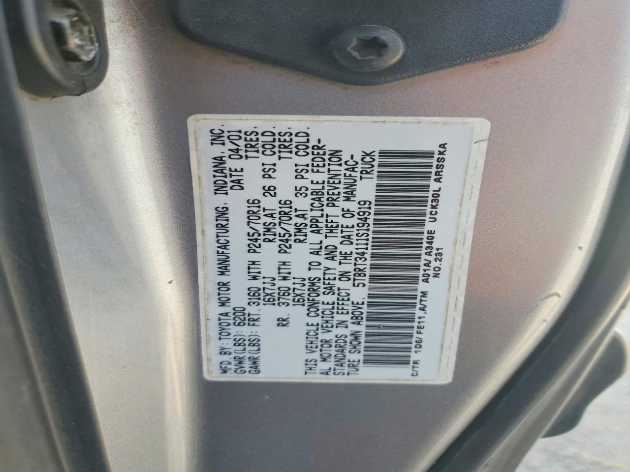 2001 Toyota Tundra SR5