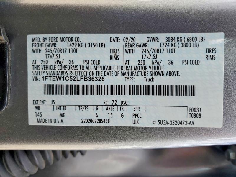 2020 Ford F150 Supercrew
