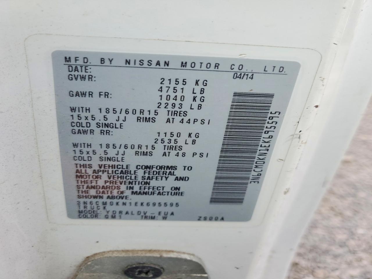 2014 Nissan NV200 S
