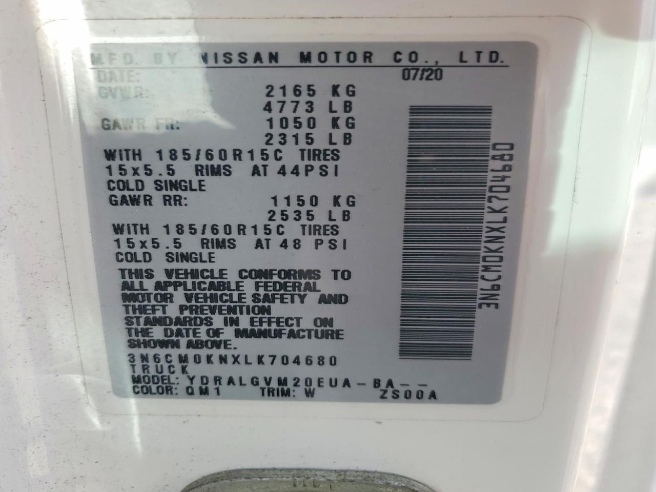 2020 Nissan NV200 SV
