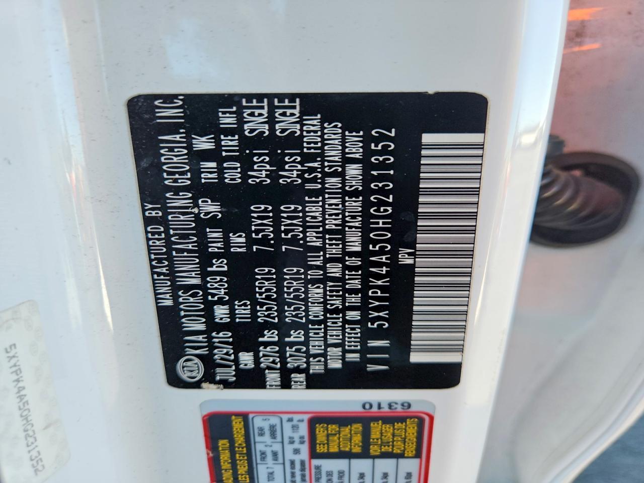 2017 KIA Sorento sx V6