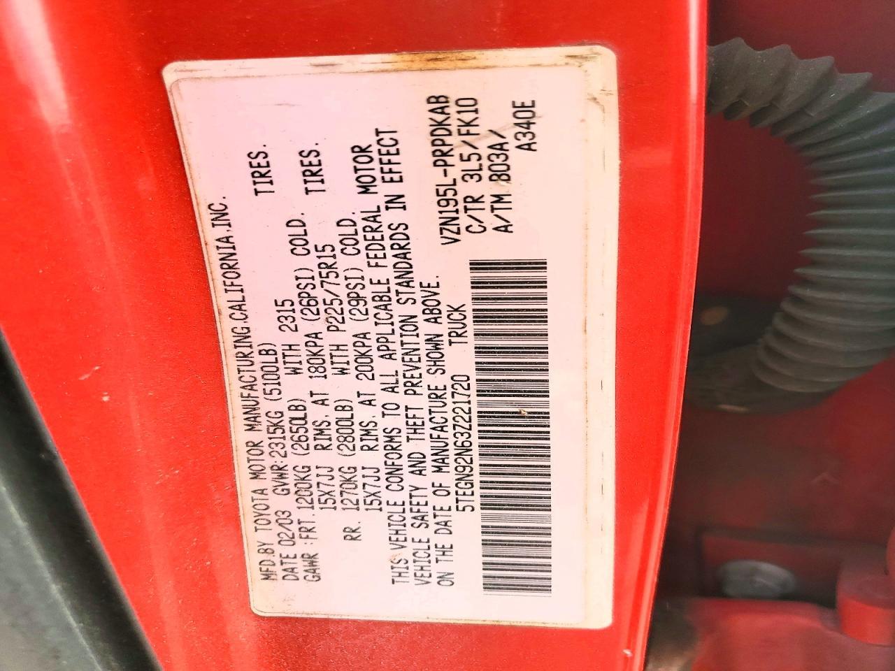 2003 Toyota Tacoma Prerunner V6