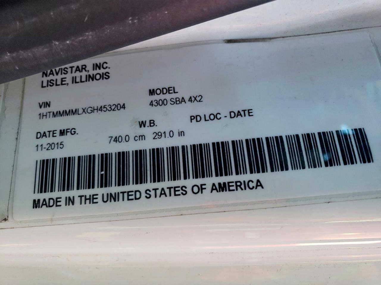 2016 International 4300 BOX Truck