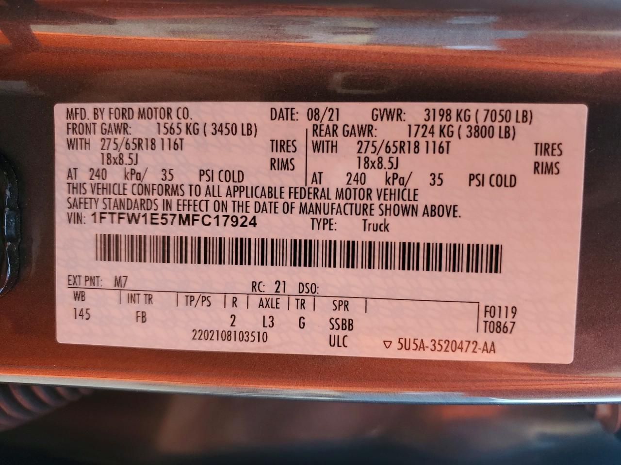 2021 Ford F150 Supercrew