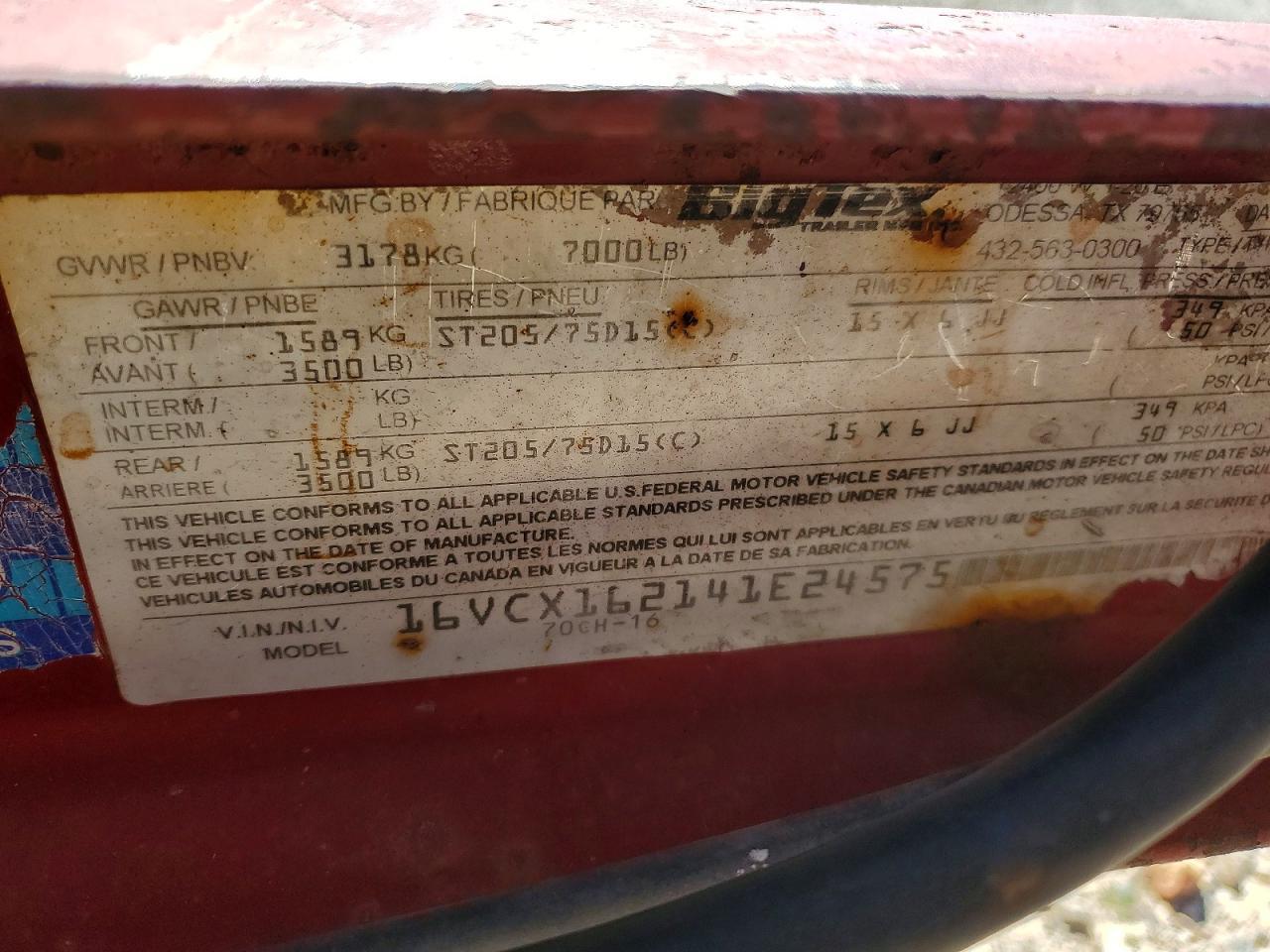 2004 Big Tex 70CH-16 Equipment Trailer