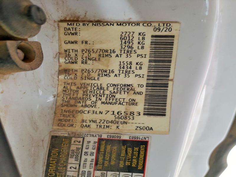 2020 Nissan Frontier SV