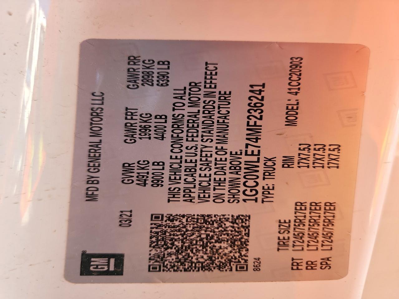 2021 Chevrolet Silverado 2500 Utility / Service Truck