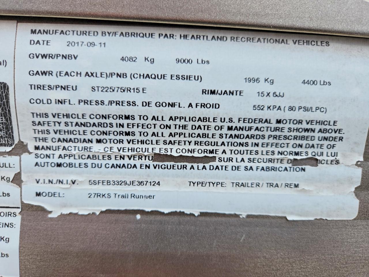 2018 Heartland Tland Trailrunner Camper