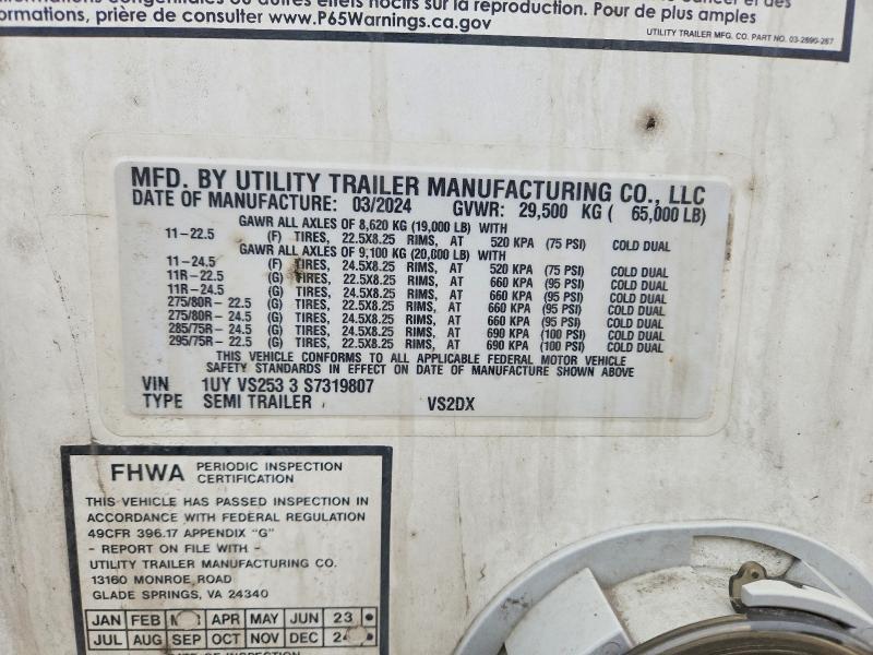 2025 Utility VS2DX DRY Van Trailer