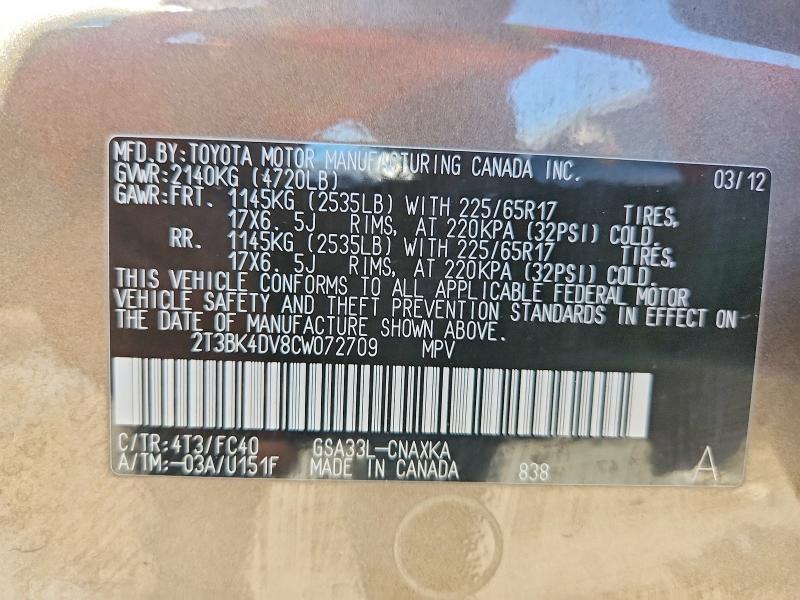 2012 Toyota Rav4 Base