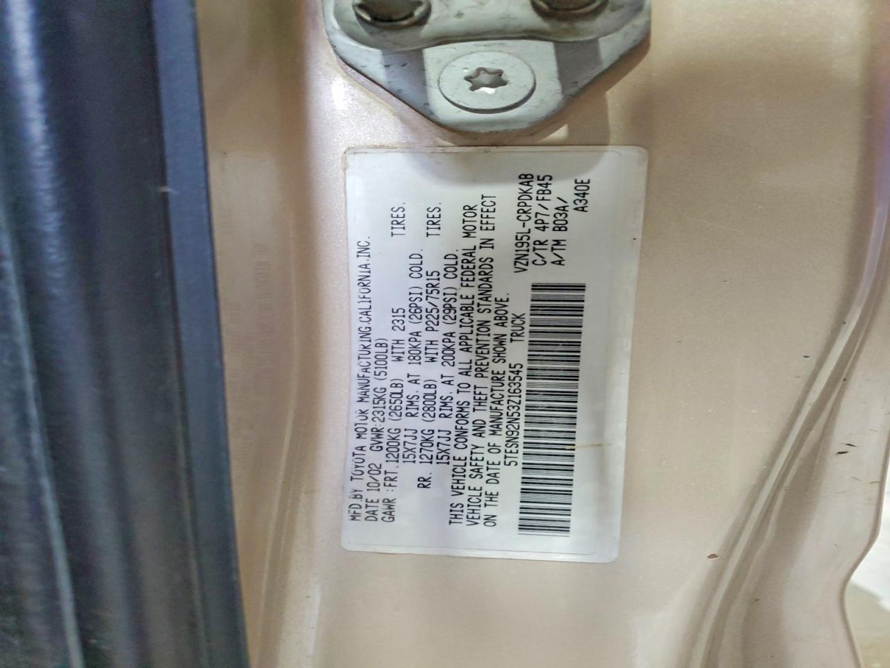 2003 Toyota Tacoma Prerunner V6