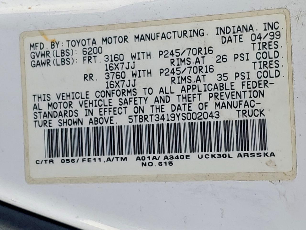 2000 Toyota Tundra SR5