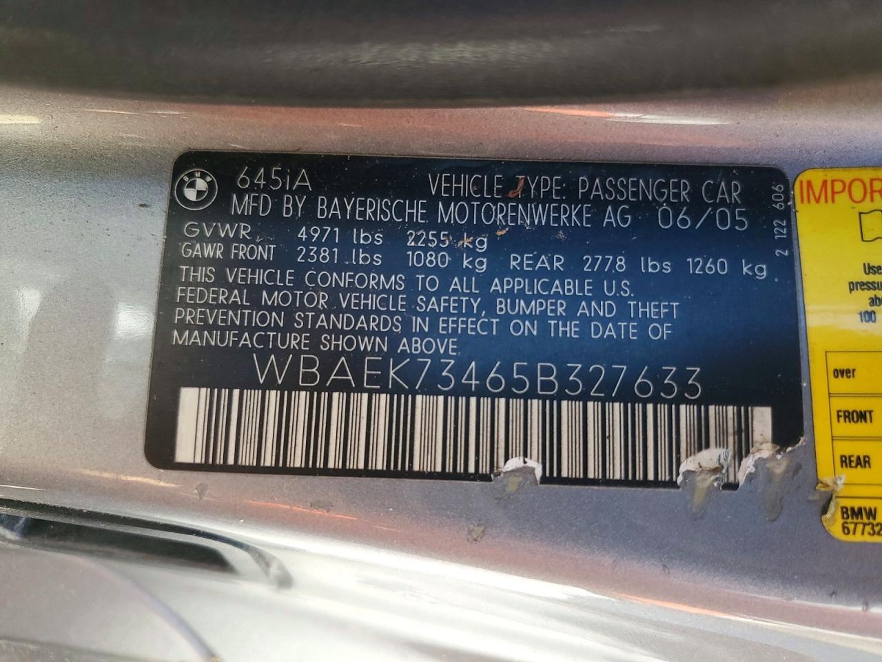2005 BMW 645 ci Automatic