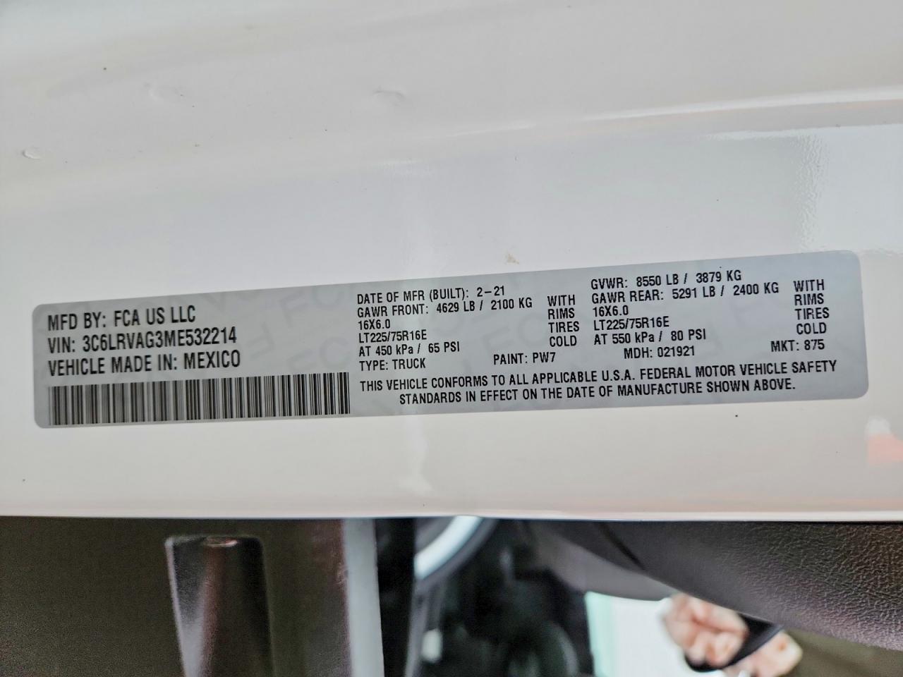 2021 Dodge RAM Promaster 1500 1500 Standard