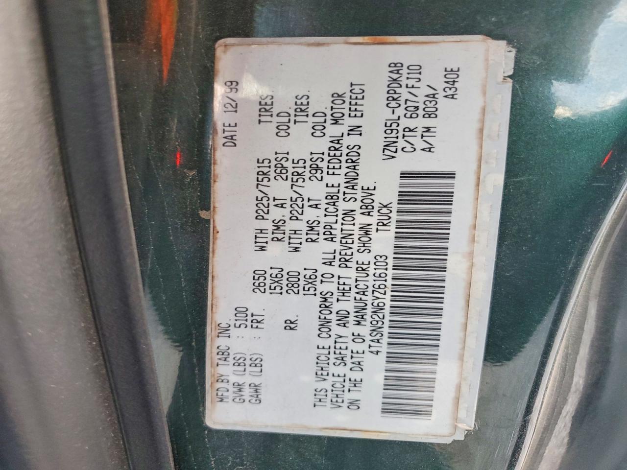 2000 Toyota Tacoma Prerunner V6