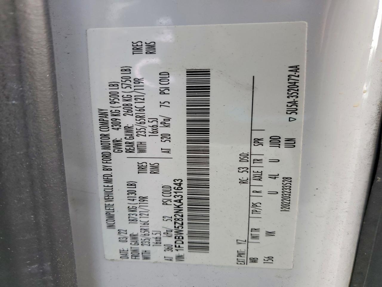 2022 Ford Transit Delivery Truck