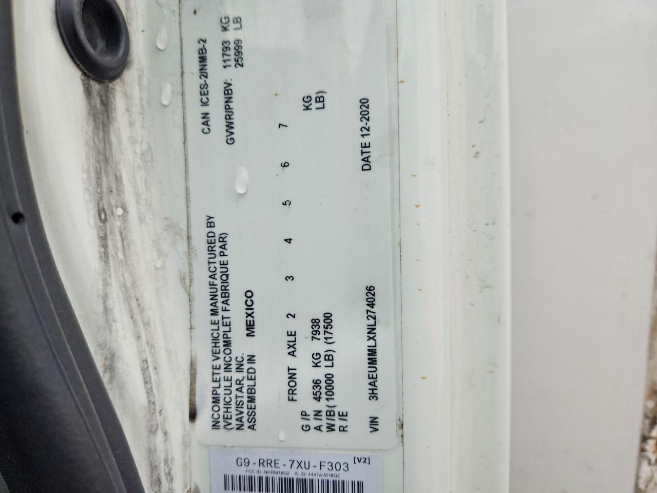 2022 International MV607 BOX Truck