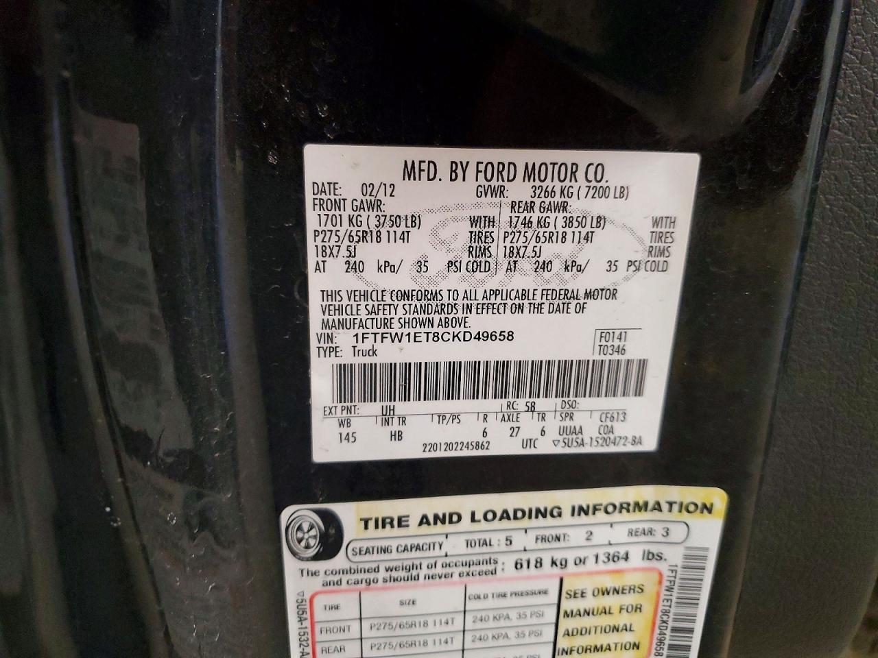 2012 Ford F150 Supercrew