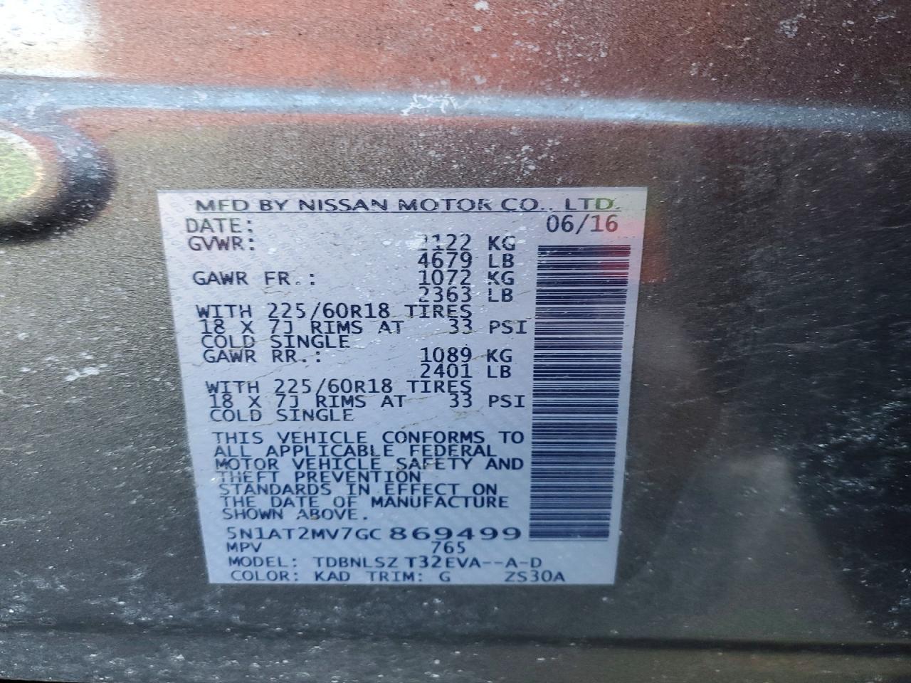 2016 Nissan Rogue sl