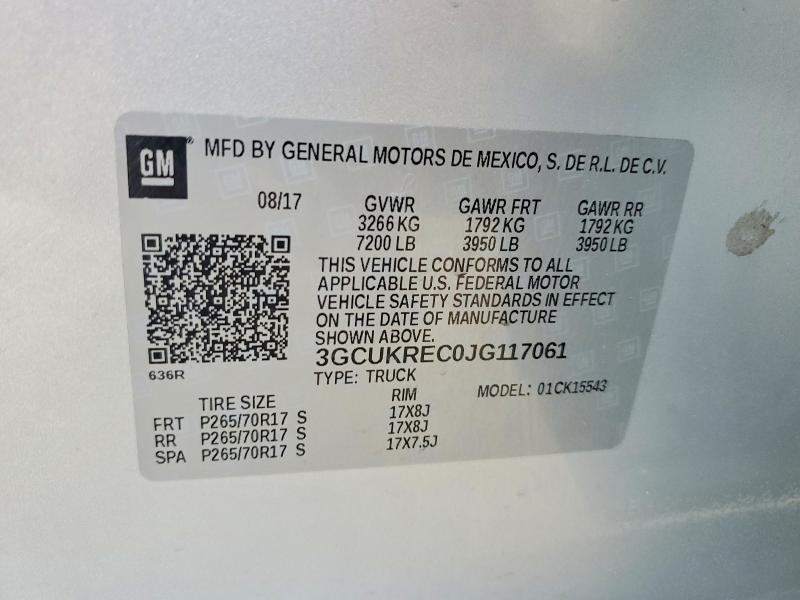 2018 Chevrolet Silverado K1500 lt