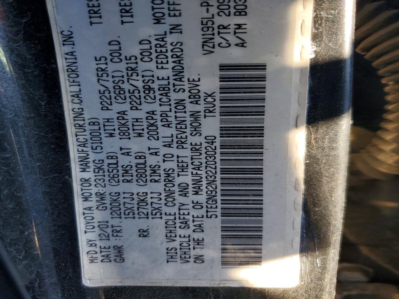 2002 Toyota Tacoma Prerunner V6