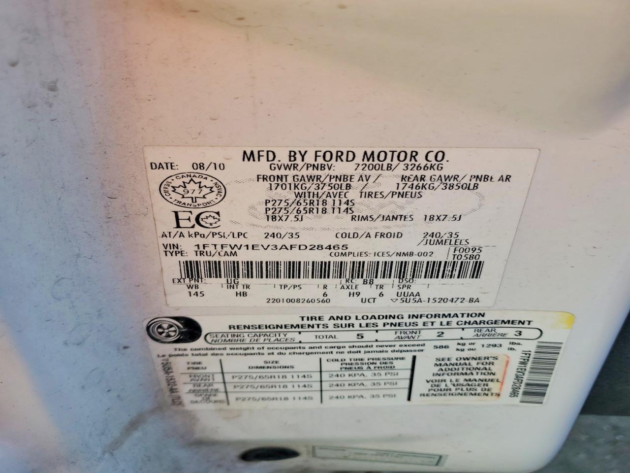 2010 Ford F150 Supercrew