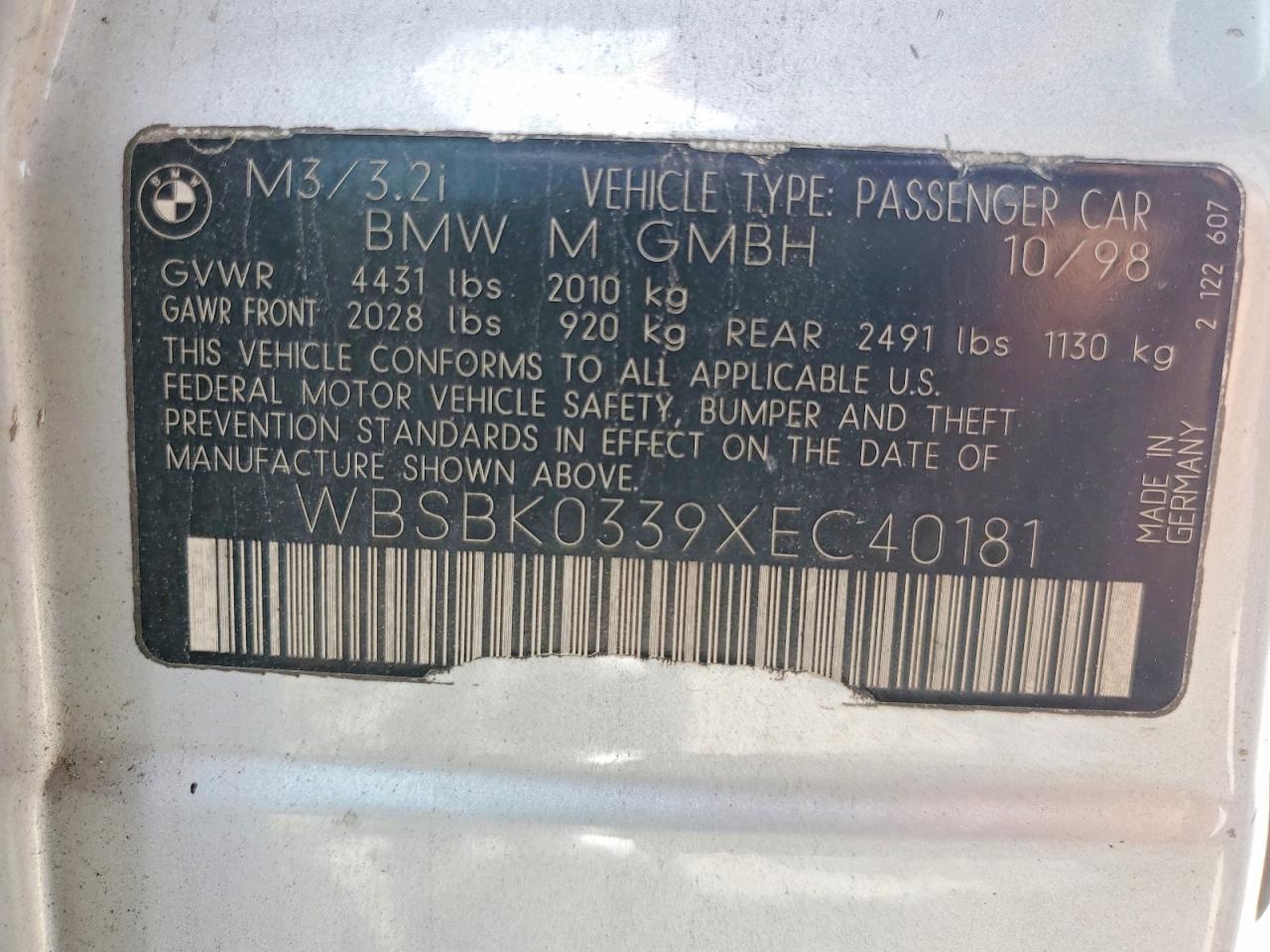 1999 BMW M3 Automatic