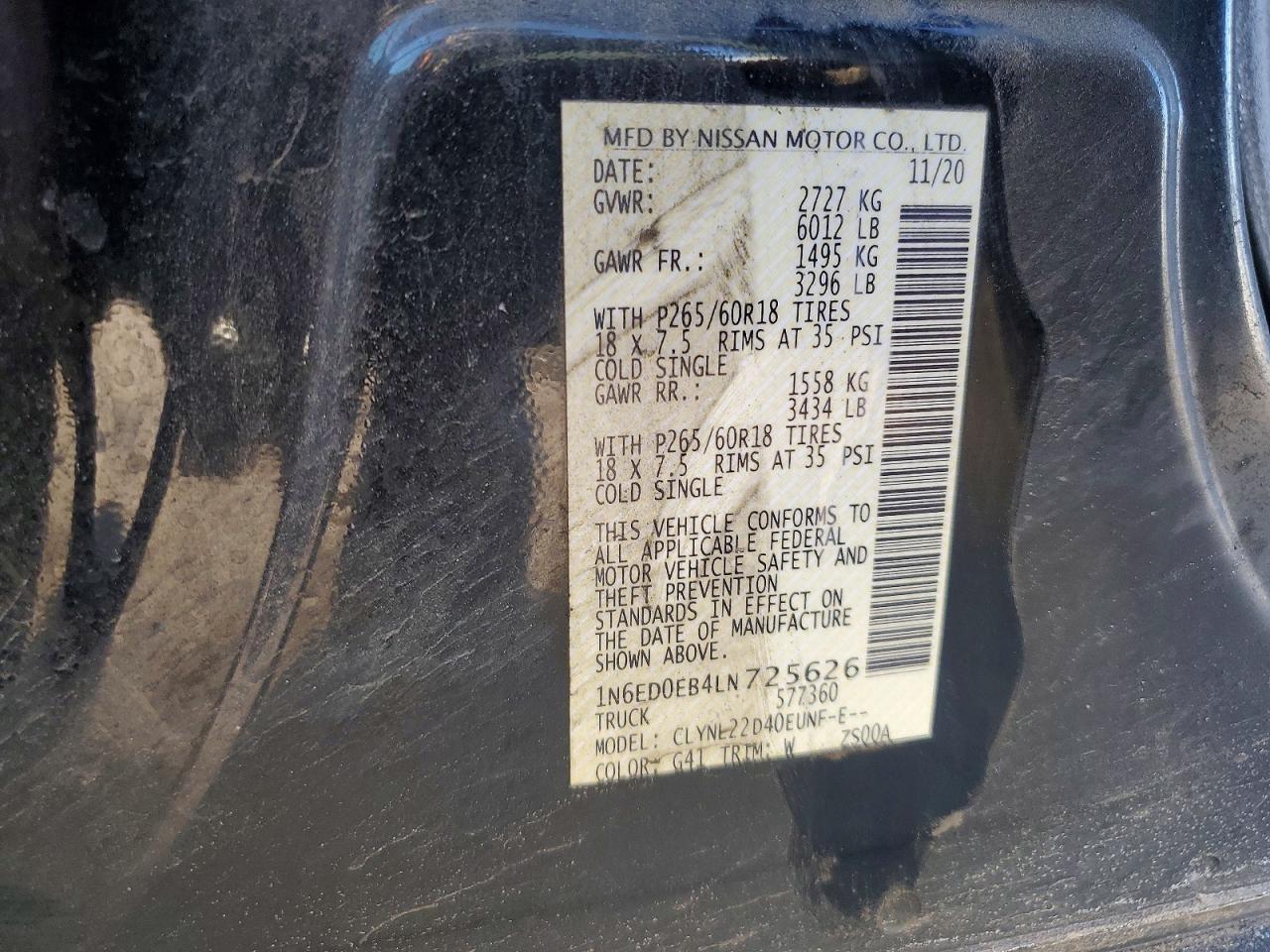2020 Nissan Frontier SV