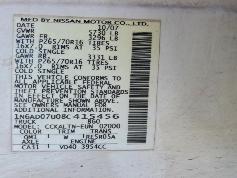 2008 Nissan Frontier SE V6