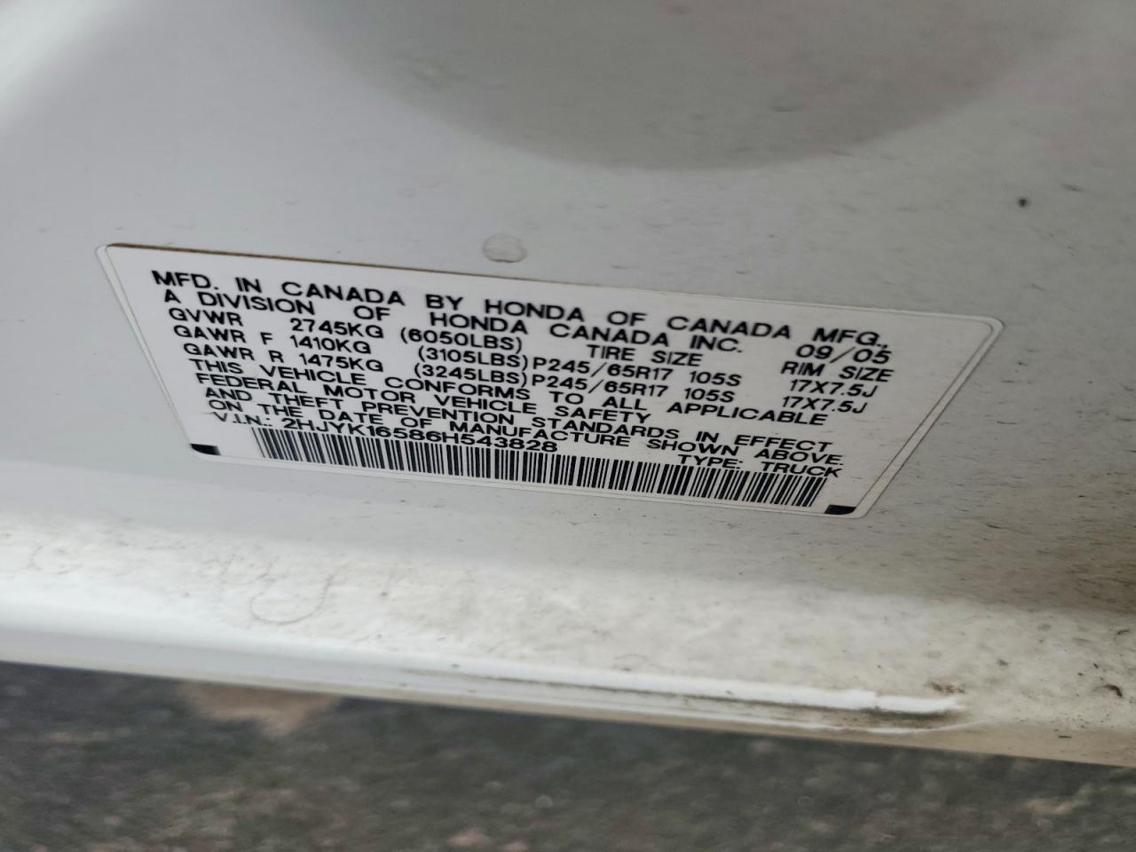 2006 Honda Ridgeline RTL