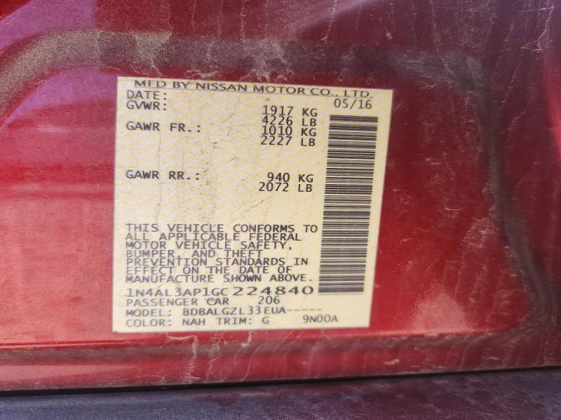 2016 Nissan Altima 2.5 s
