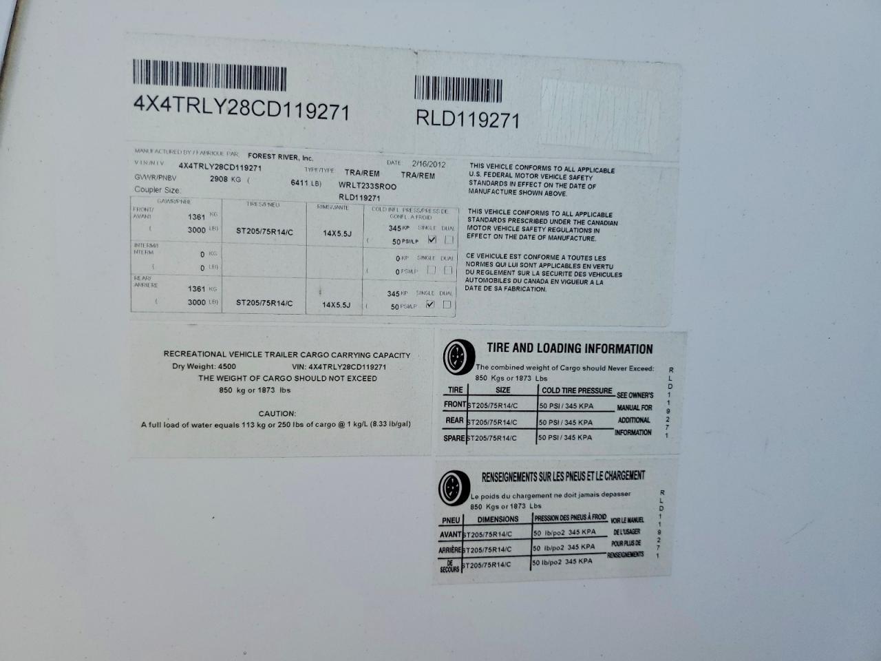 2012 Frvv 2012 Forest River Rockwood Camper