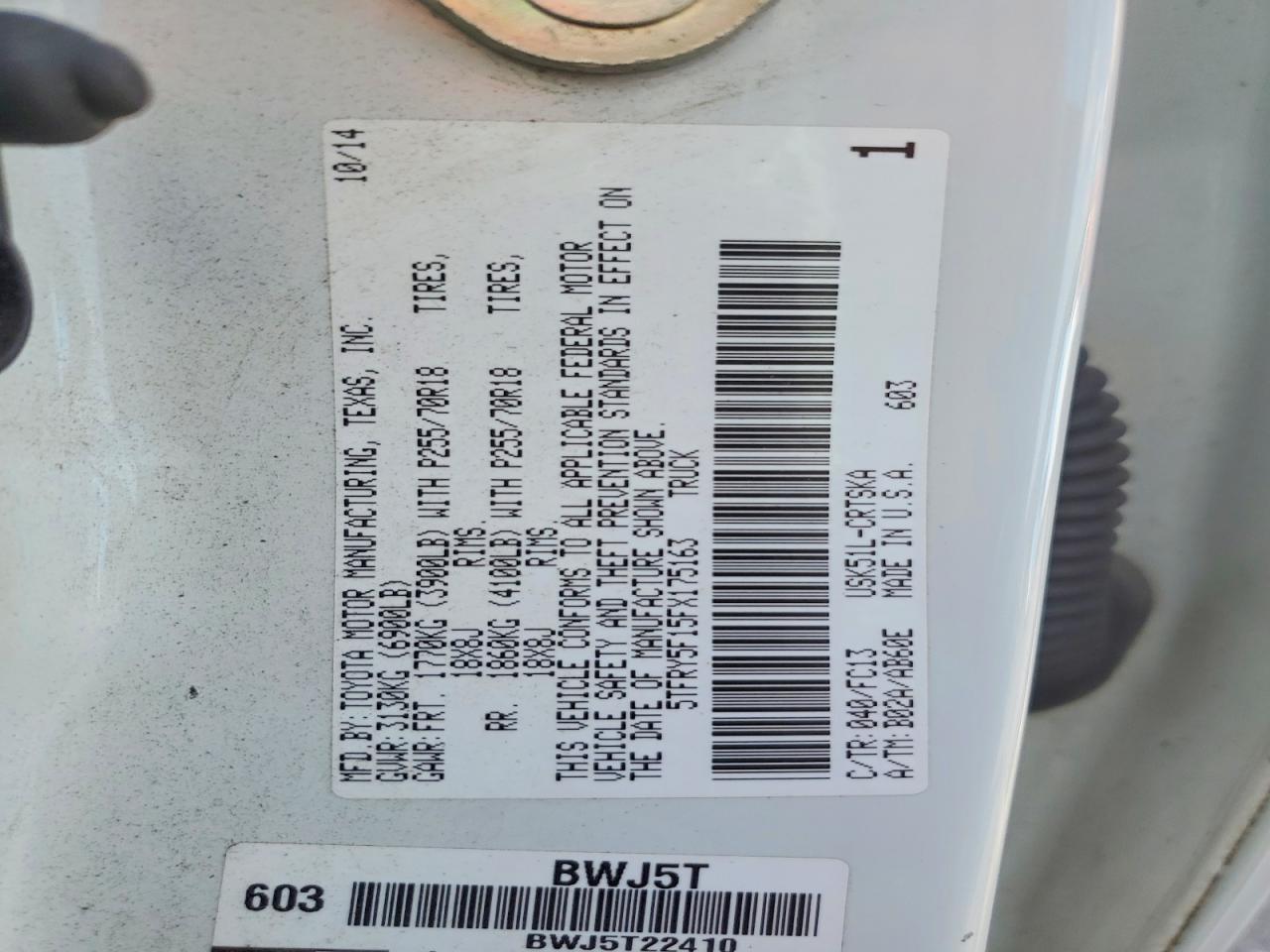 2015 Toyota Tundra SR5