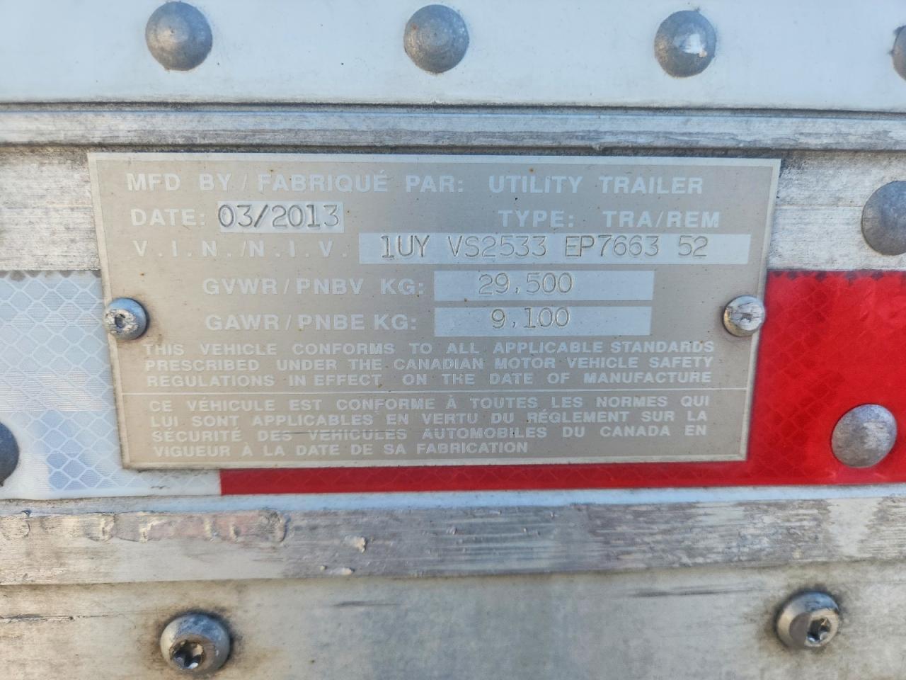 2014 Utility DRY Van Trailer