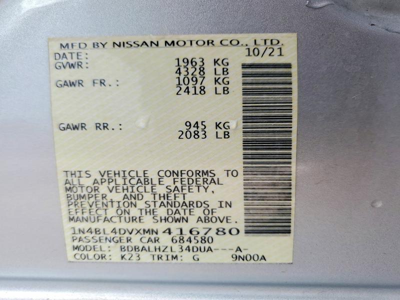 2021 Nissan Altima 2.5 sv