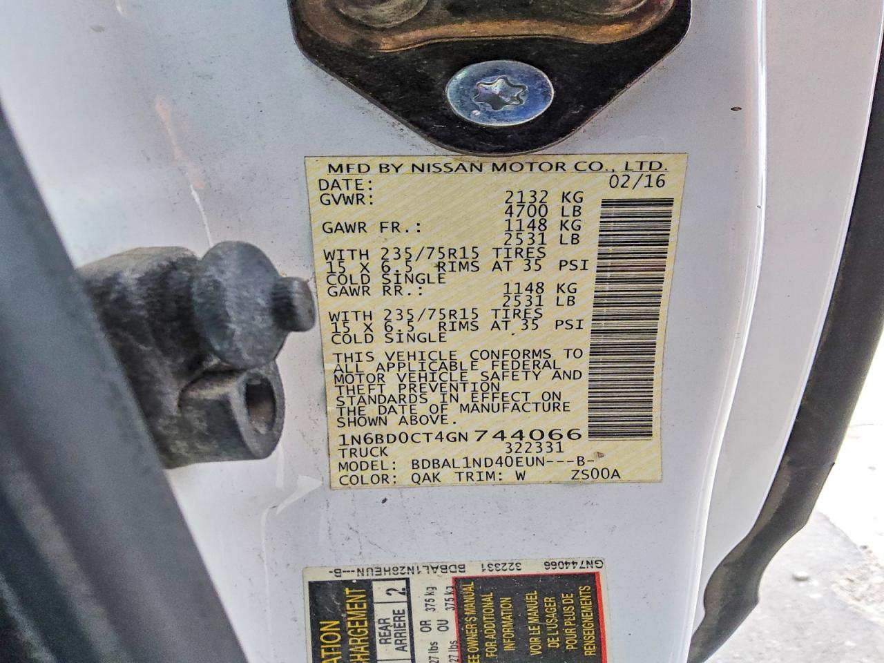 2016 Nissan Frontier S