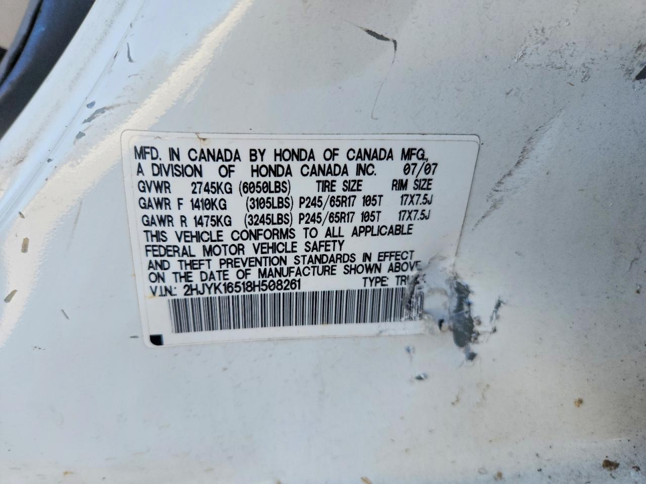 2008 Honda Ridgeline RTL