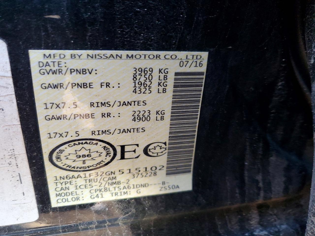 2016 Nissan Titan XD S
