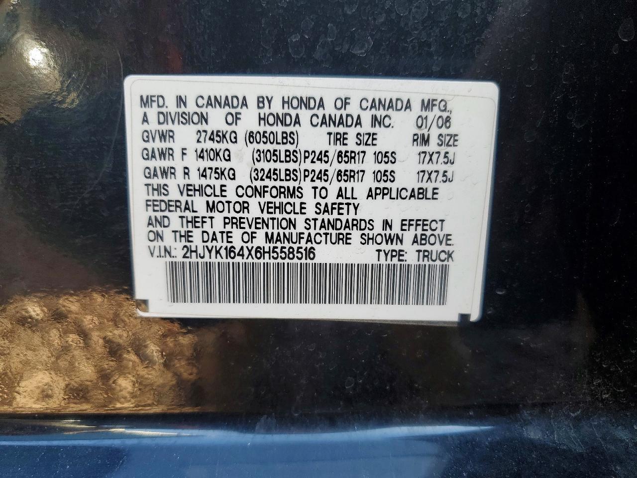 2006 Honda Ridgeline RTS