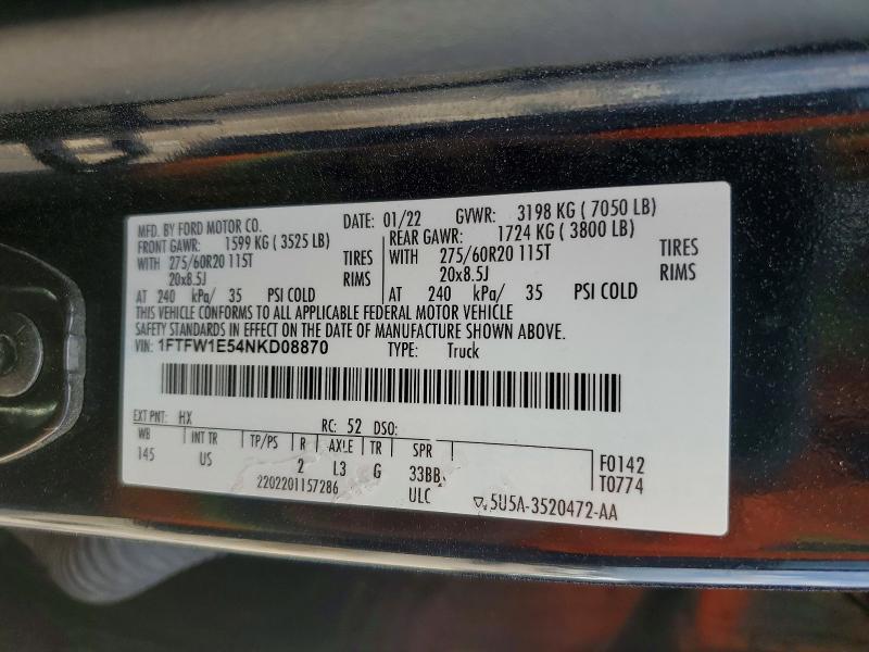 2022 Ford F150 Supercrew