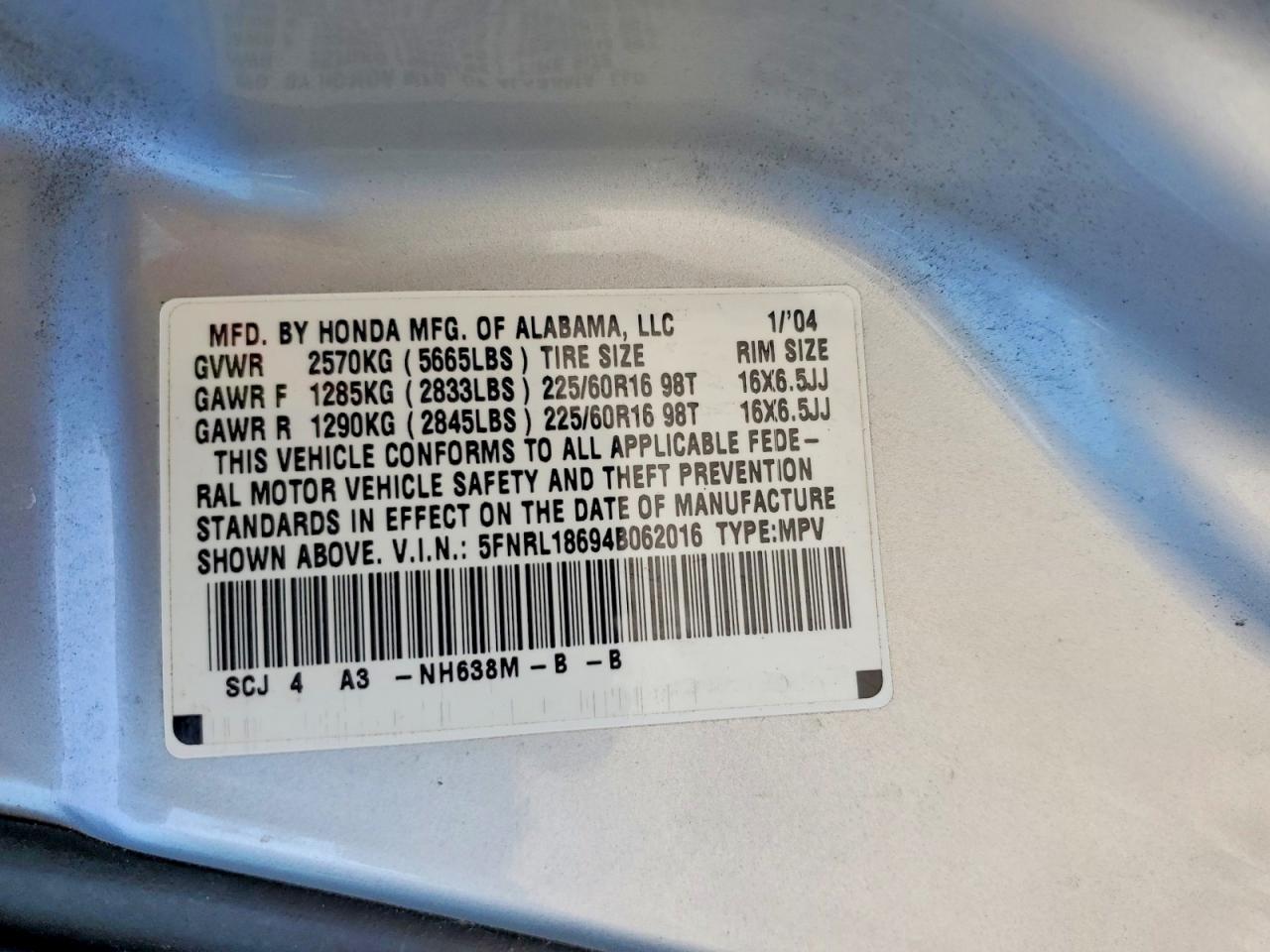 2004 Honda Odyssey ex