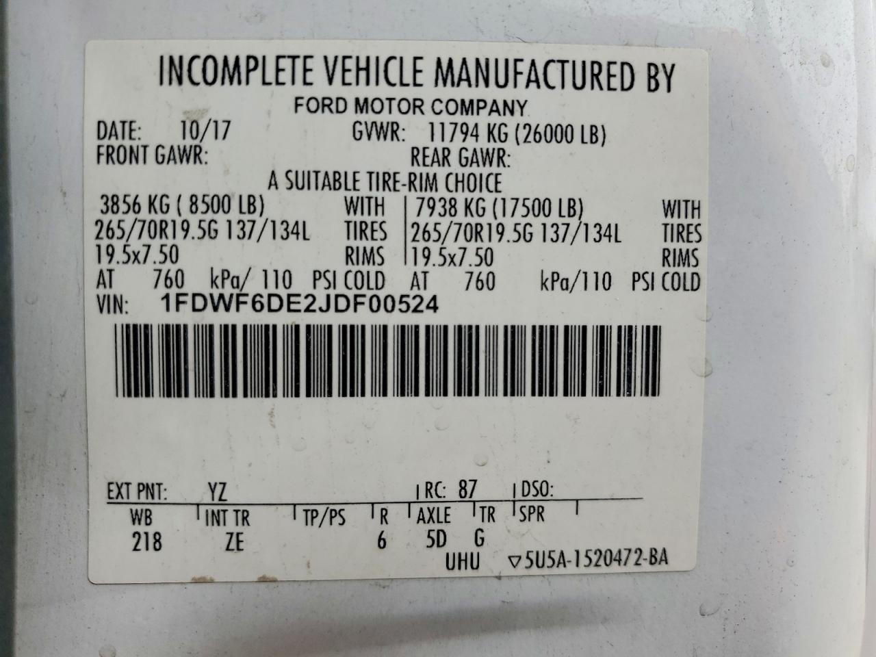 2018 Ford F650 Super Duty