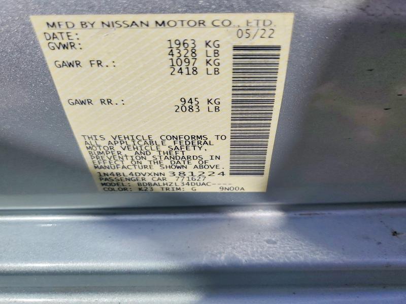 2022 Nissan Altima 2.5 sv