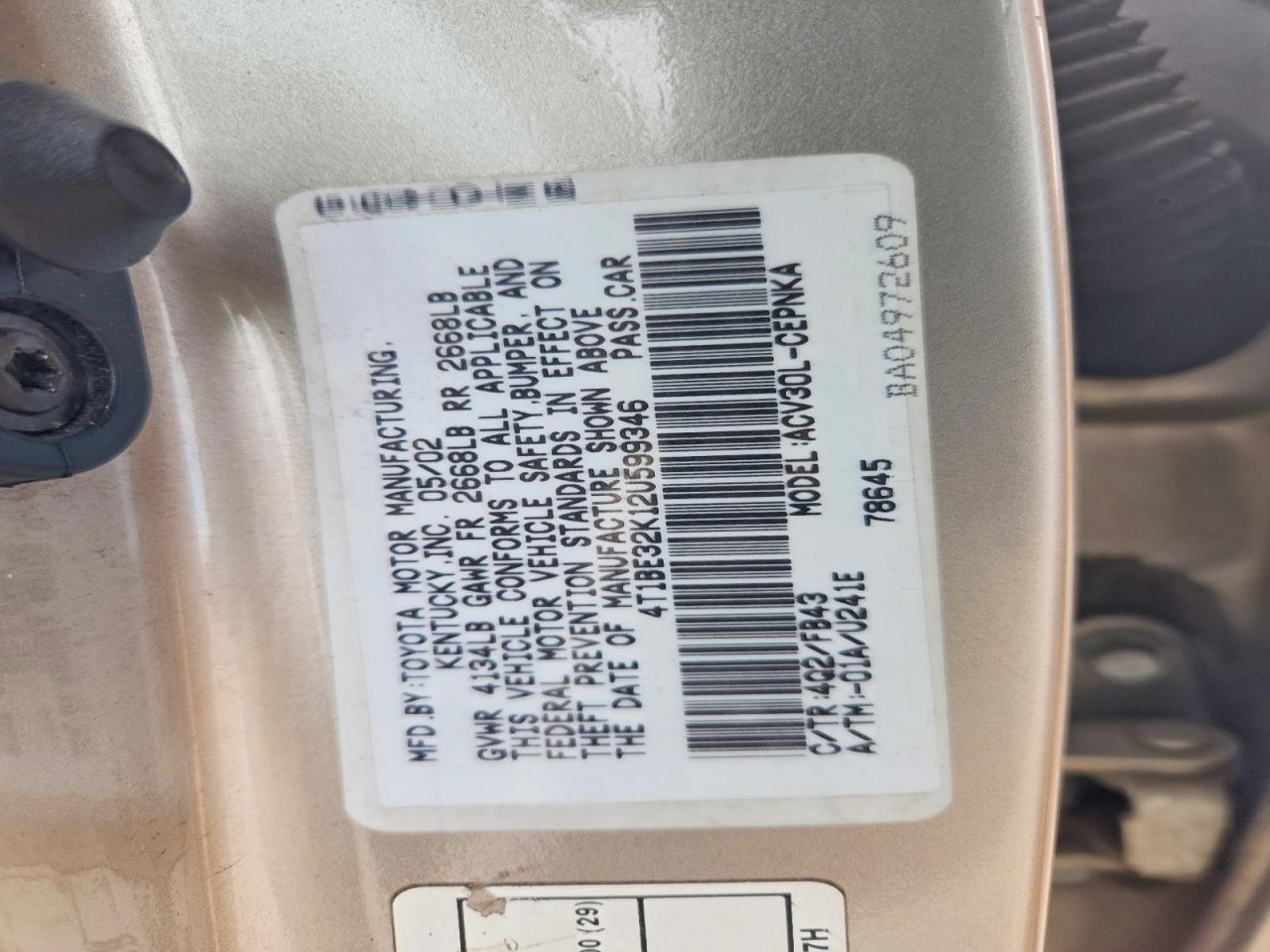 2002 Toyota Camry le