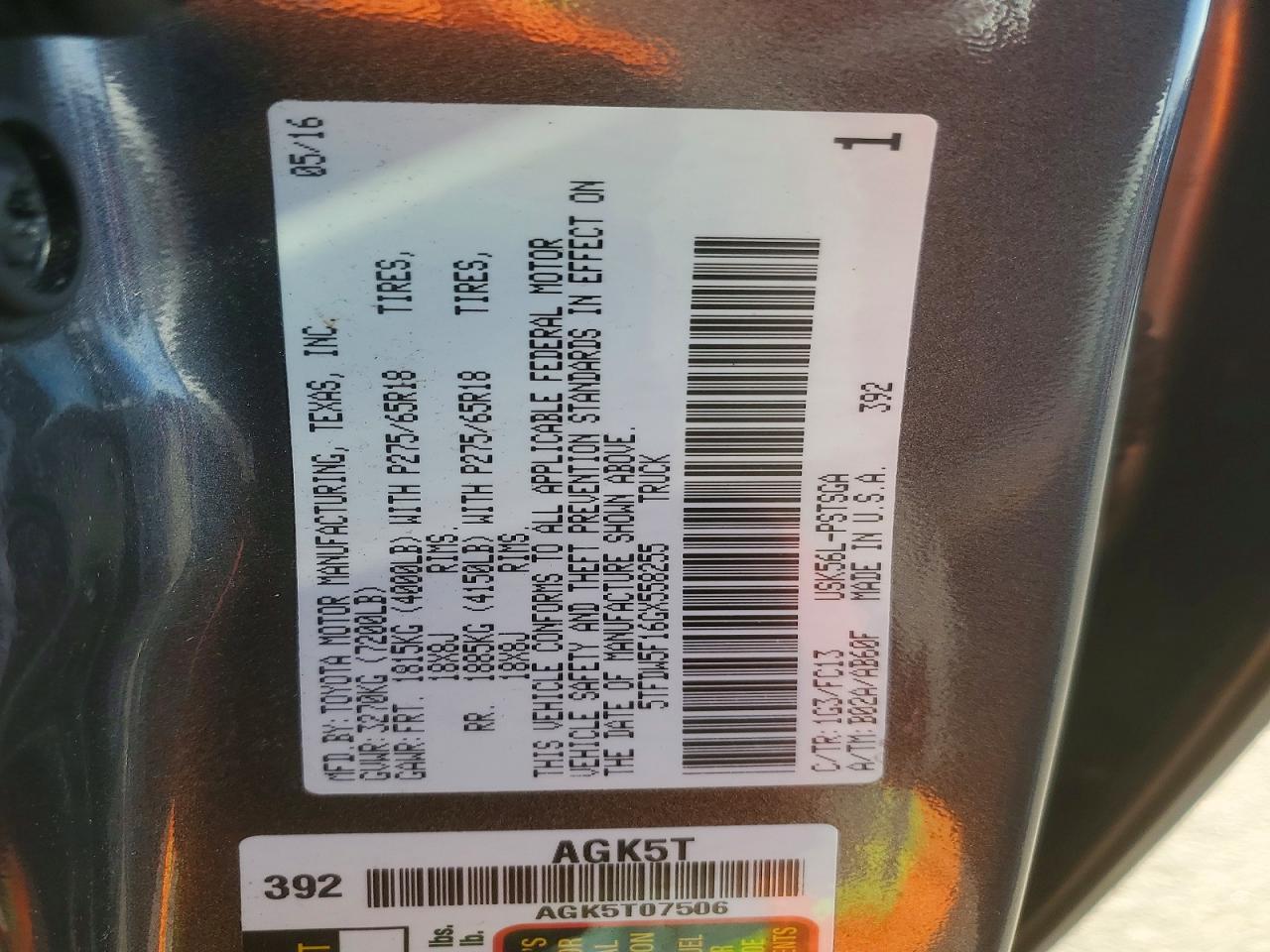 2016 Toyota Tundra SR5