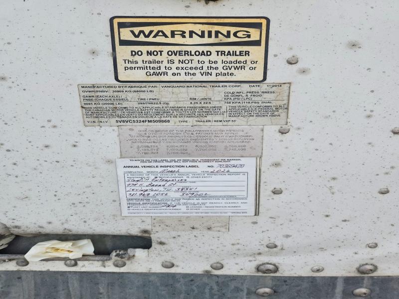 2015 Vanguard National Trailer Vanguard National Trailer Corp