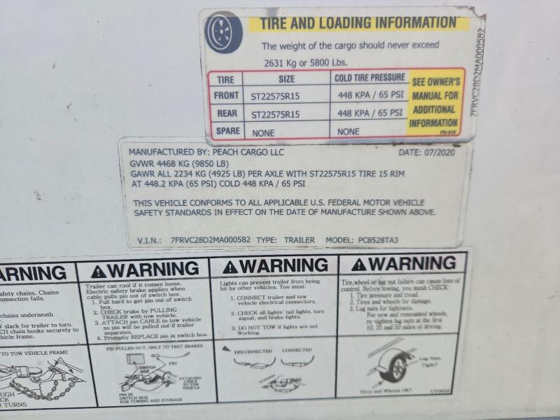 2021 Peach Cargo PC8528TA3 Enclosed Cargo Trailer