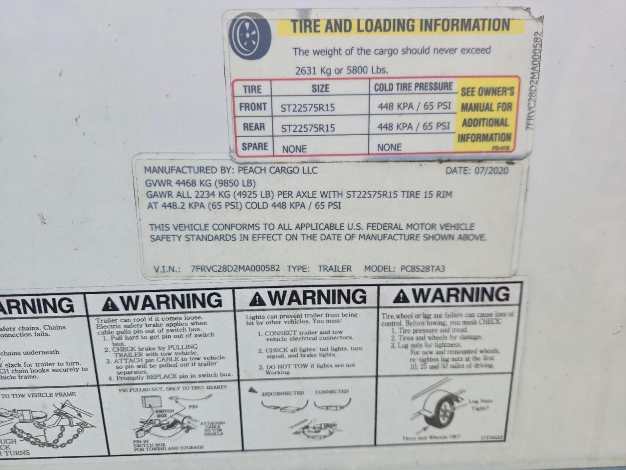 2021 Peach Cargo PC8528TA3 Enclosed Cargo Trailer