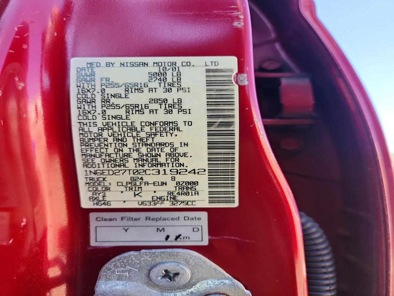 2002 Nissan Frontier XE-V6