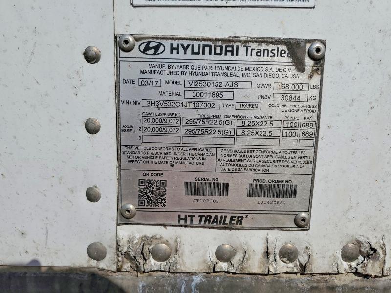 2017 Hyundai Trailers 2017 Hyundai Translead VI2530152-AJS DRY Van Trail